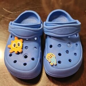 Blue Kids Clogs with Fun Charms